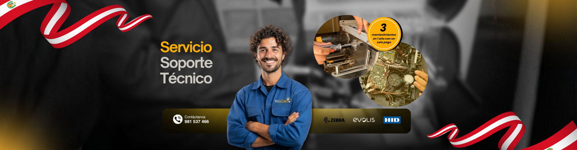 Soporte técnico para mantenimeinto de impresoras Zebra, HID y Evolis